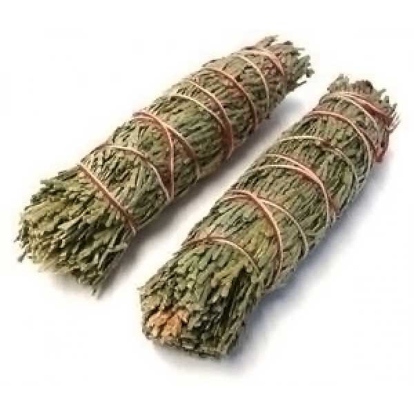 Cedar Smudge bundles that are hand tied.
