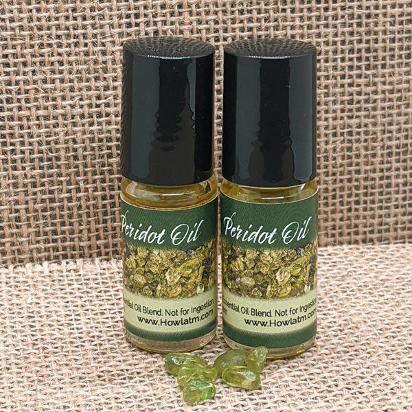 Peridot infused Essential Oil blend in roll on bottle
